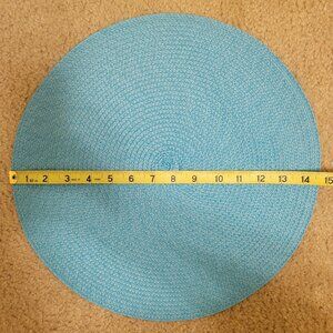 Set of 8 Round Turquoise Placemats